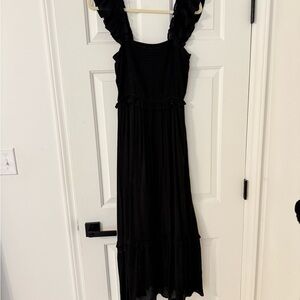 Elegant Black Ruffled Dress